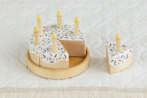 Wooden Cake with Candles