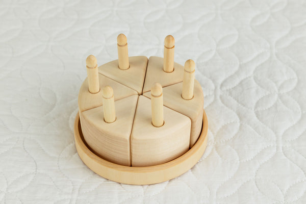Wooden Cake with Candles