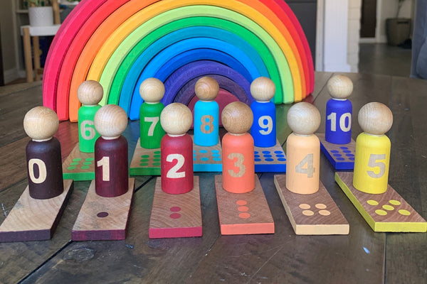 Number Matching Peg Doll & Slat Set (0-10)