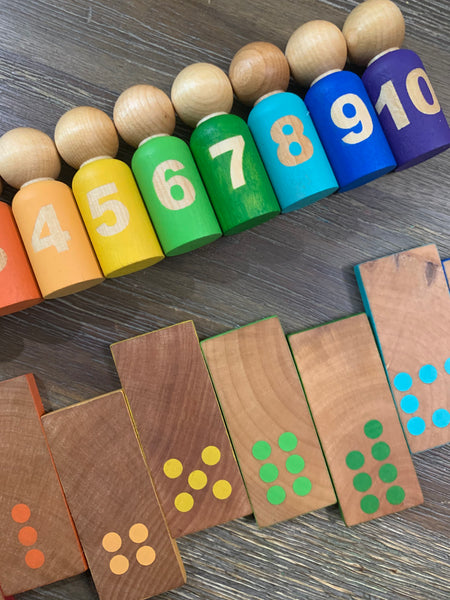 Number Matching Peg Doll & Slat Set (0-10)