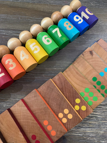 Number Matching Peg Doll & Slat Set (0-10)