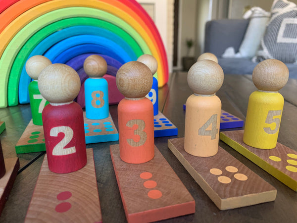 Number Matching Peg Doll & Slat Set (0-10)