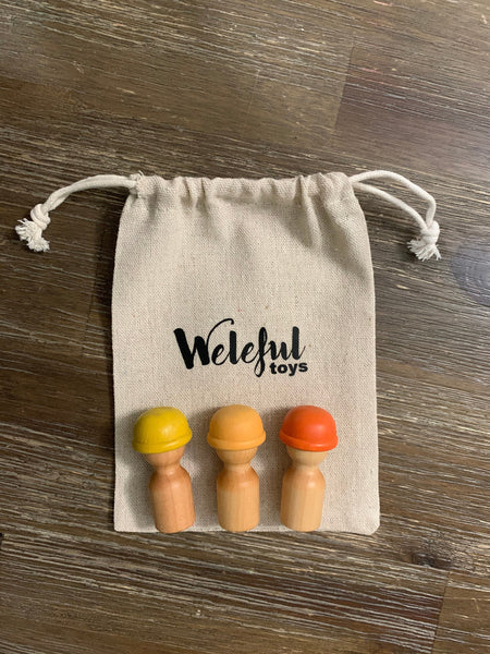 Construction Peg Dolls - Set of 3