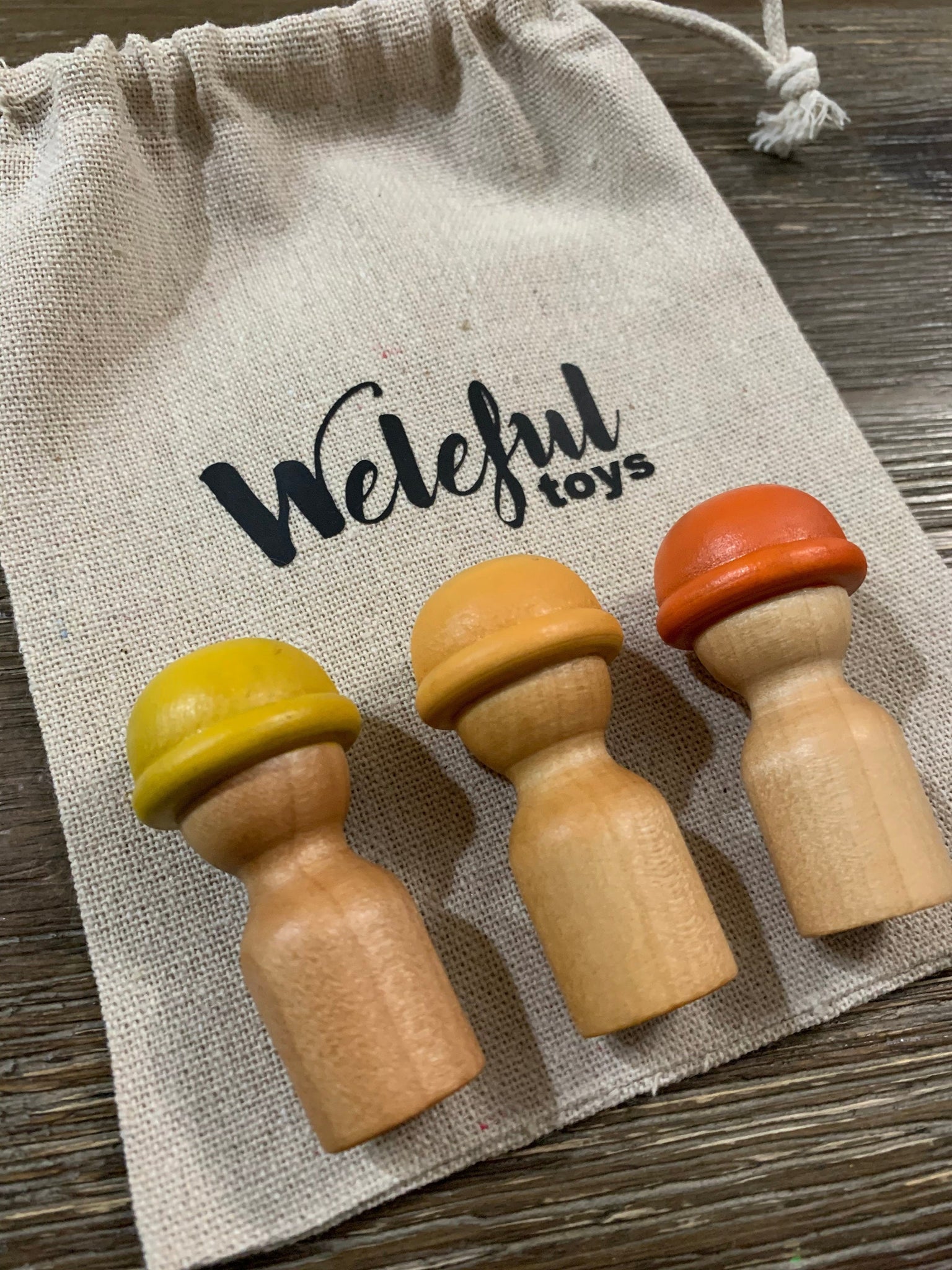 Construction Peg Dolls - Set of 3