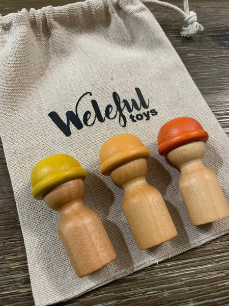 Construction Peg Dolls - Set of 3