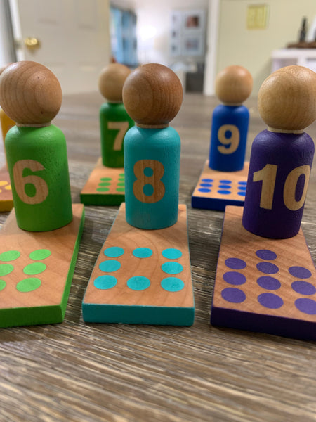 Number Matching Peg Doll & Slat Set (0-10)