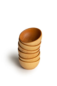 Natural Wooden Stacking Bowls - Set of 6