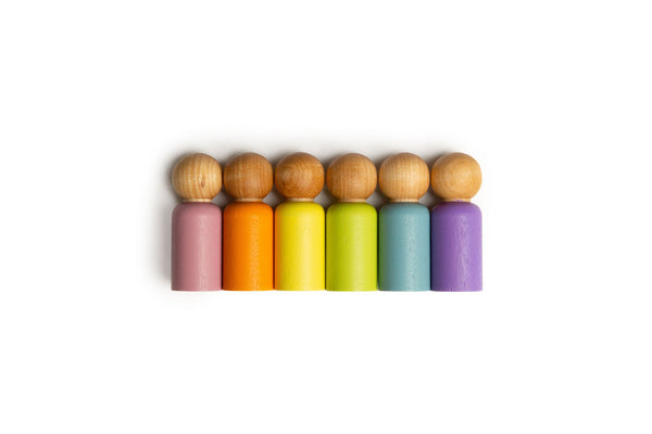 Rainbow Peg Dolls - Set of 6