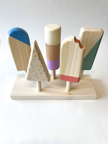 Wooden Popsicle Set - Painted