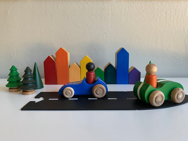 Rainbow Wooden Stacking Houses