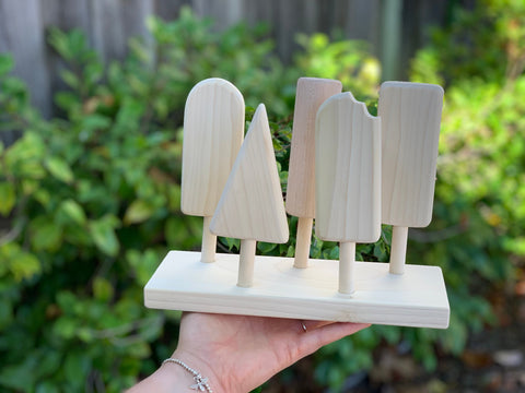 Natural Wooden Popsicle Set