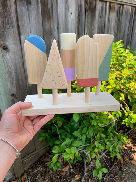 Wooden Popsicle Set - Painted
